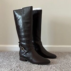 Dark Brown Leather Boots NEW